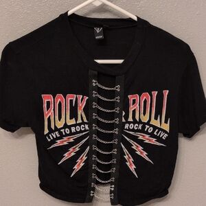 Windsor Black Rock & Roll Crop Top